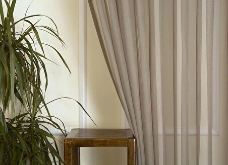 Massarelli Etamin Tül Kahverengi Pilesiz 