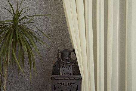 Massarelli Etamin Tül Şampanya Rengi Pilesiz 