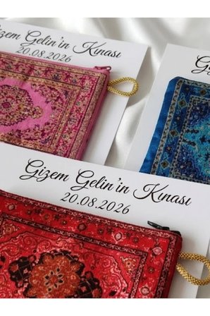 Kişiye Özel Halı Desenli Cüzdan Hediyelik – Gelin Kınası & Nişan Hatırası Mini Cüzdan Kartlı 25 ADET