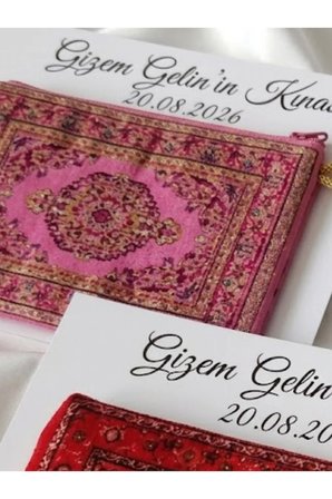 Kişiye Özel Halı Desenli Cüzdan Hediyelik – Gelin Kınası & Nişan Hatırası Mini Cüzdan Kartlı 25 ADET