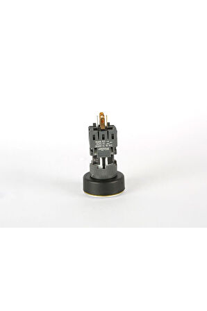 Ø16 mm - Ø22 mm Sarı Yuvarlak Ledli Yaylı Buton 24vac/dc 1no+1nc Uyumlu