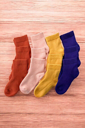 12 Çift Burun Dikişsiz Kışlık Kalın Havlu Kız Çocuk Soket Çorap