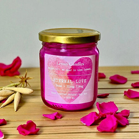 ETERNAL LOVE ROSE -YLANG YLANG DOĞAL SOYA MUMU PINK KAVANOZ 