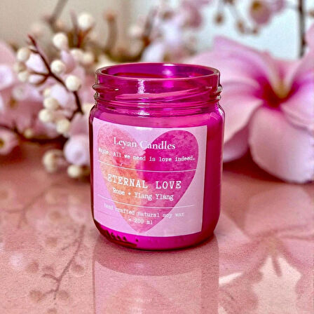 ETERNAL LOVE ROSE -YLANG YLANG DOĞAL SOYA MUMU PINK KAVANOZ 