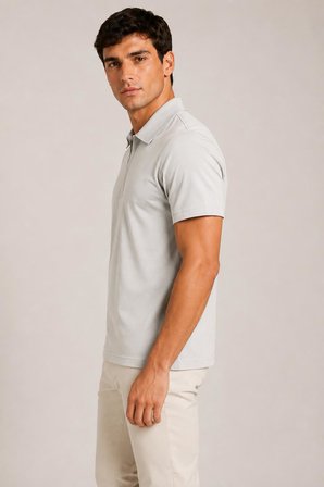 Ultra Yumuşak Dokulu Kısa Kollu Fermuarlı Polo Yaka T-shirt