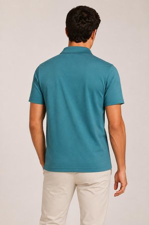 Ultra Yumuşak Dokulu Kısa Kollu Fermuarlı Polo Yaka T-shirt