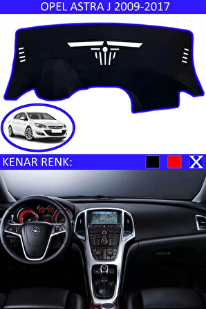 Torpido Koruma Halısı Siyah Kenar Renk Mavi Opel Astra J 2009-2017 ile Uyumlu