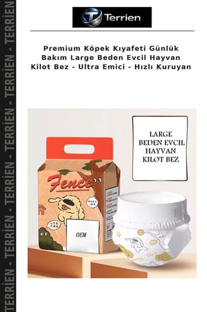Premium Köpek Kıyafeti Günlük Bakım Large Beden Evcil Hayvan Kilot Bez - Ultra Emici - Hızlı Kuruyan