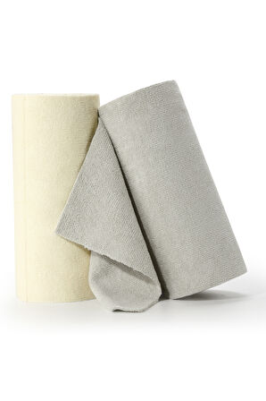 Çok Amaçlı Rulo Mikrofiber Temizlik Bezi 30x30 40 Yapraklı Bej - Açık Gri(2x20’li Paket)