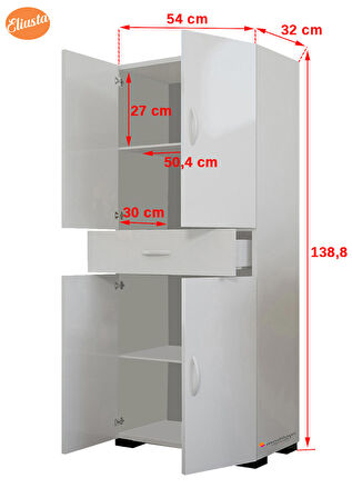 Modilayn Banyo Dolabı Cok Amaclı Ofis Dolabı Mutfak Dolabı Cekmeceli Raflı Dolap