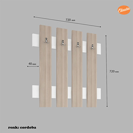 MODİLAYN 70 x 70 x 4 cm Duvar Askılığı Portmanto Antre Askılığı