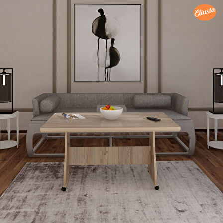 Eliusta Tekerlekli Mdf Masa %100 Mdf Mutfak Masası Orta Sehpa
