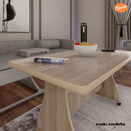 Eliusta Tekerlekli Mdf Masa %100 Mdf Mutfak Masası Orta Sehpa