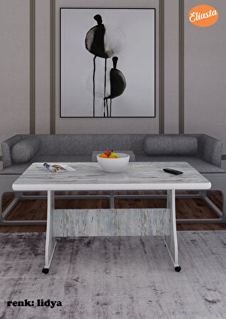 Eliusta Tekerlekli Mdf Masa %100 Mdf Orta Sehpa Salon Masa Sehpa