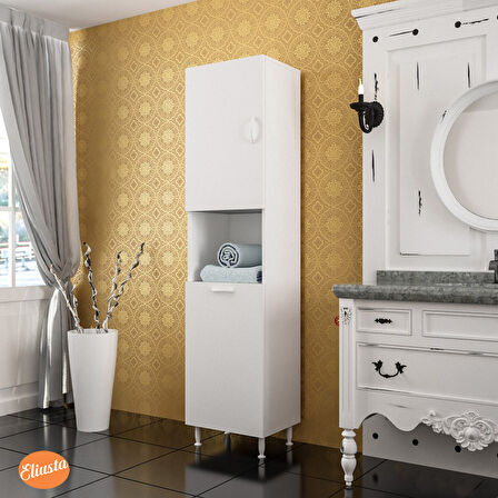 MODİLAYN TEK KAPAKLI AÇIK RAFLI SEPETLİ BANYO DOLABI