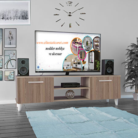 Modilayn Iki Kapaklı Raflı Tv Sehpası Tv Ünitesi