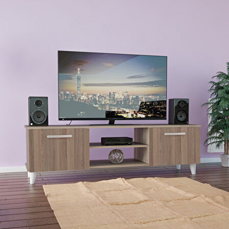 Modilayn Iki Kapaklı Raflı Tv Sehpası Tv Ünitesi