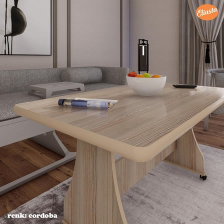 MDF ORTA SEHPA SALON TEKERLEKLİ ORTA MASA %100 MDF KALİTESİ FARKIYLA
