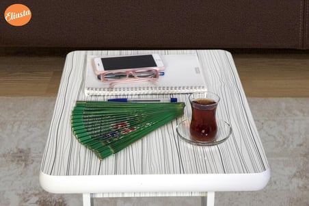 Eliusta Tekerlekli C Yan Sehpa %100 Mdf Koltuk Yanı Sehpa