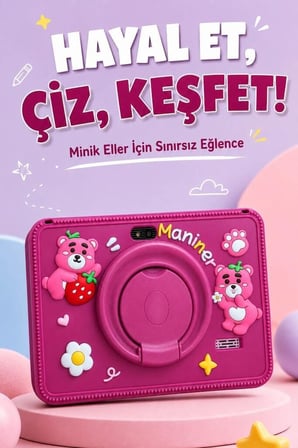Hobi Gereci Miniklere Özel Taşınabilir Maniner Eğitici Tablet 4GB 128GB Kılıf Hediyeli M7
