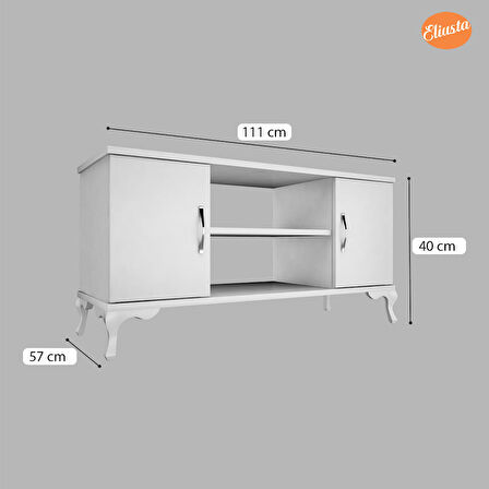 Modilayn Tv Sehpası İki Kapaklı Tv Ünitesi Lcd Sehpası