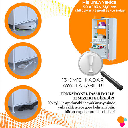 MODİLAYN Mis Urla Yenice Banyo Dolabı Mutfak Dolabı Kirli Çamaşır Dolabı Çok Amaçlı Dolap