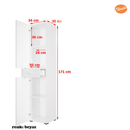 MODİLAYN ARD-107 BANYO DOLABI ÇOK AMAÇLI DOLAP 