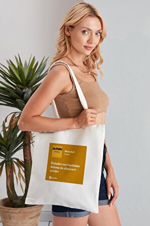 Melankoli Model Baskılı Günlük Kullanım Özel Baskı Bez Omuz Çantası Hediyelik Tote Bag