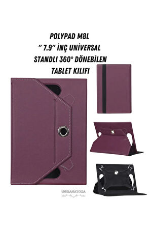 PolyPad M8L - 7.9"  Universal Standlı 360° Dönebilen Tablet Kılıfı