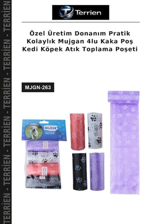 Özel Üretim Donanım Pratik Kolaylık Mujgan 4lu Kaka Poş Kedi Köpek Atık Toplama Poşeti