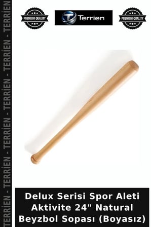 Delux Serisi Spor Aleti Aktivite 24" Natural Beyzbol Sopası (Boyasız)