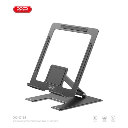 Çift Tutucu Ayarlanabilir Stant Stand Modeli XO C136 Katlanabilir Metal Tablet ve Telefon Standı
