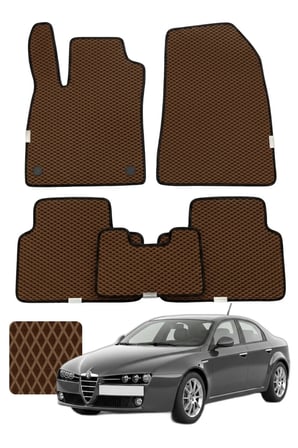 Alfa Romeo 159 2005-2011 Özelleştirilebilir Premium Eva Oto Paspas Seti - Kahverengi