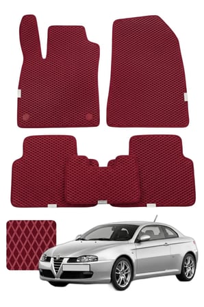 Alfa Romeo GT Coupe 2003-2010 Özelleştirilebilir Premium Eva Oto Paspas Seti - Bordo