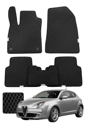Alfa Romeo Mito 2008-2018 Özelleştirilebilir Premium Eva Oto Paspas Seti - Siyah
