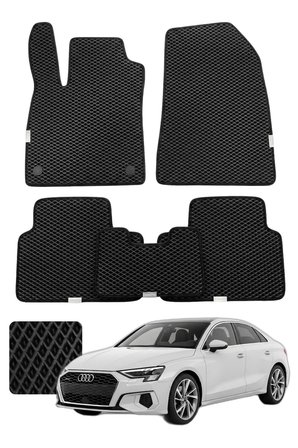 Audi A3 2021 ve sonrası Özelleştirilebilir Premium Eva Oto Paspas Seti - Siyah