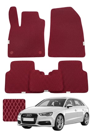 Audi A3 HB 2013-2020 Özelleştirilebilir Premium Eva Oto Paspas Seti - Bordo