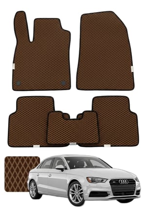 Audi A3 Sedan 2013-2020 Özelleştirilebilir Premium Eva Oto Paspas Seti - Kahverengi