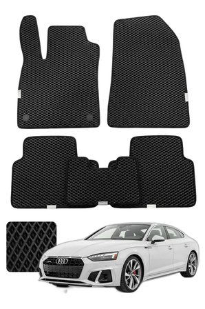 Audi A5 2024 ve sonrası Özelleştirilebilir Premium Eva Oto Paspas Seti - Siyah