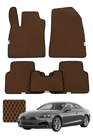 Audi A5 Coupe 2016-2024 Özelleştirilebilir Premium Eva Oto Paspas Seti - Kahverengi