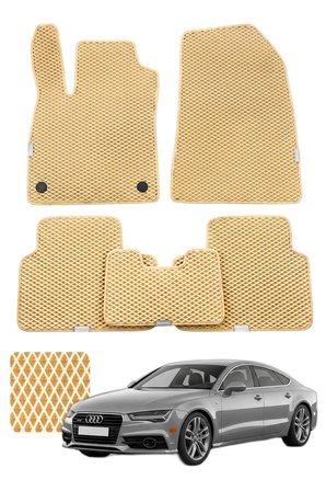 Audi A7 2010-2018 Özelleştirilebilir Premium Eva Oto Paspas Seti - Bej