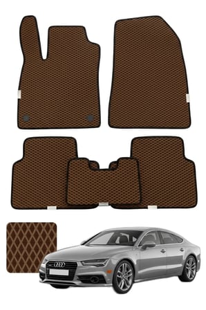 Audi A7 2010-2018 Özelleştirilebilir Premium Eva Oto Paspas Seti - Kahverengi