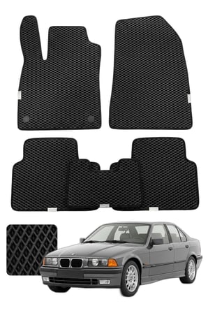 Bmw 3 Serisi 1990-2000 E36 Özelleştirilebilir Premium Eva Oto Paspas Seti - Siyah