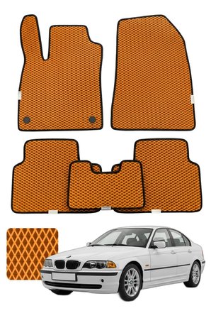 Bmw 3 Serisi 1997-2006 E46 Özelleştirilebilir Premium Eva Oto Paspas Seti - Turuncu