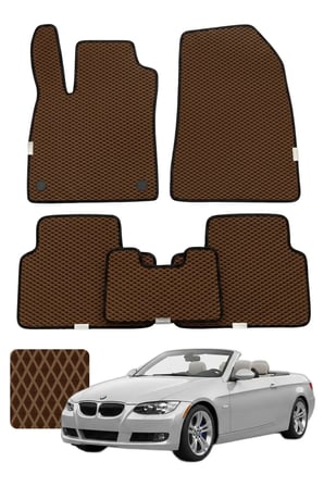 Bmw 3 Serisi Cabrio 2007-2013 E93 Özelleştirilebilir Premium Eva Oto Paspas Seti - Kahverengi