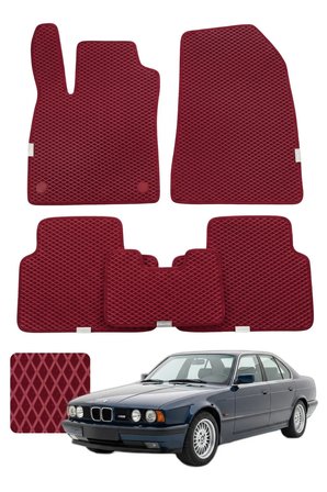 Bmw 5 Serisi 1987-1996 E34 Özelleştirilebilir Premium Eva Oto Paspas Seti - Bordo
