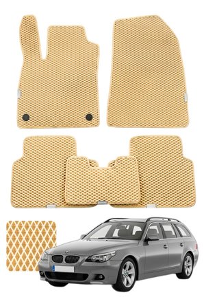 Bmw 5 Serisi Station 2003-2010 E61 Özelleştirilebilir Premium Eva Oto Paspas Seti - Bej