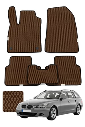 Bmw 5 Serisi Station 2003-2010 E61 Özelleştirilebilir Premium Eva Oto Paspas Seti - Kahverengi