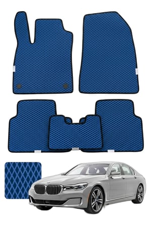 Bmw 7 Serisi 2022 ve sonrası G70 Özelleştirilebilir Premium Eva Oto Paspas Seti - Lacivert