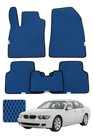 Bmw 7 Serisi Sedan 2001-2008 E65 Özelleştirilebilir Premium Eva Oto Paspas Seti - Lacivert